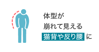 体型が崩れて見える猫背や反り腰に